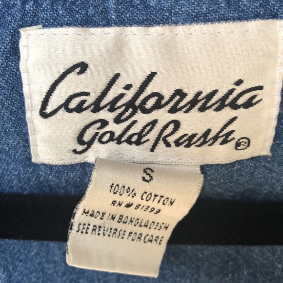 Vintage California Gold Rush denim dress cover. - Picture 3 of 4